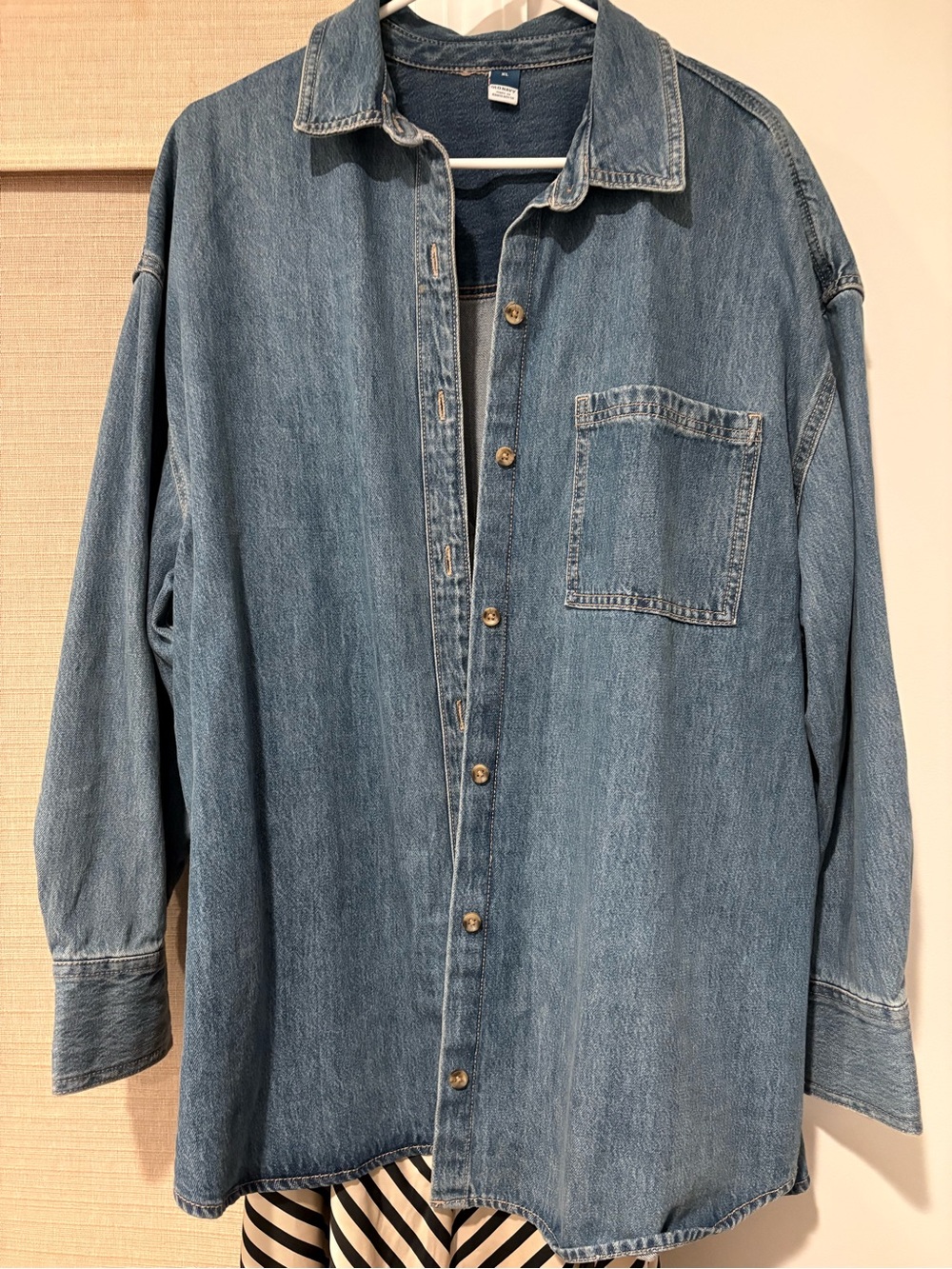 Old Navy Medium Blue Denim Button-Up Shirt